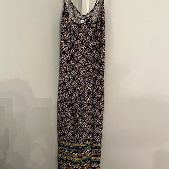 Old Navy Dress XL Black/blue/teal/tan/peach/yellow - Picture 4 of 4